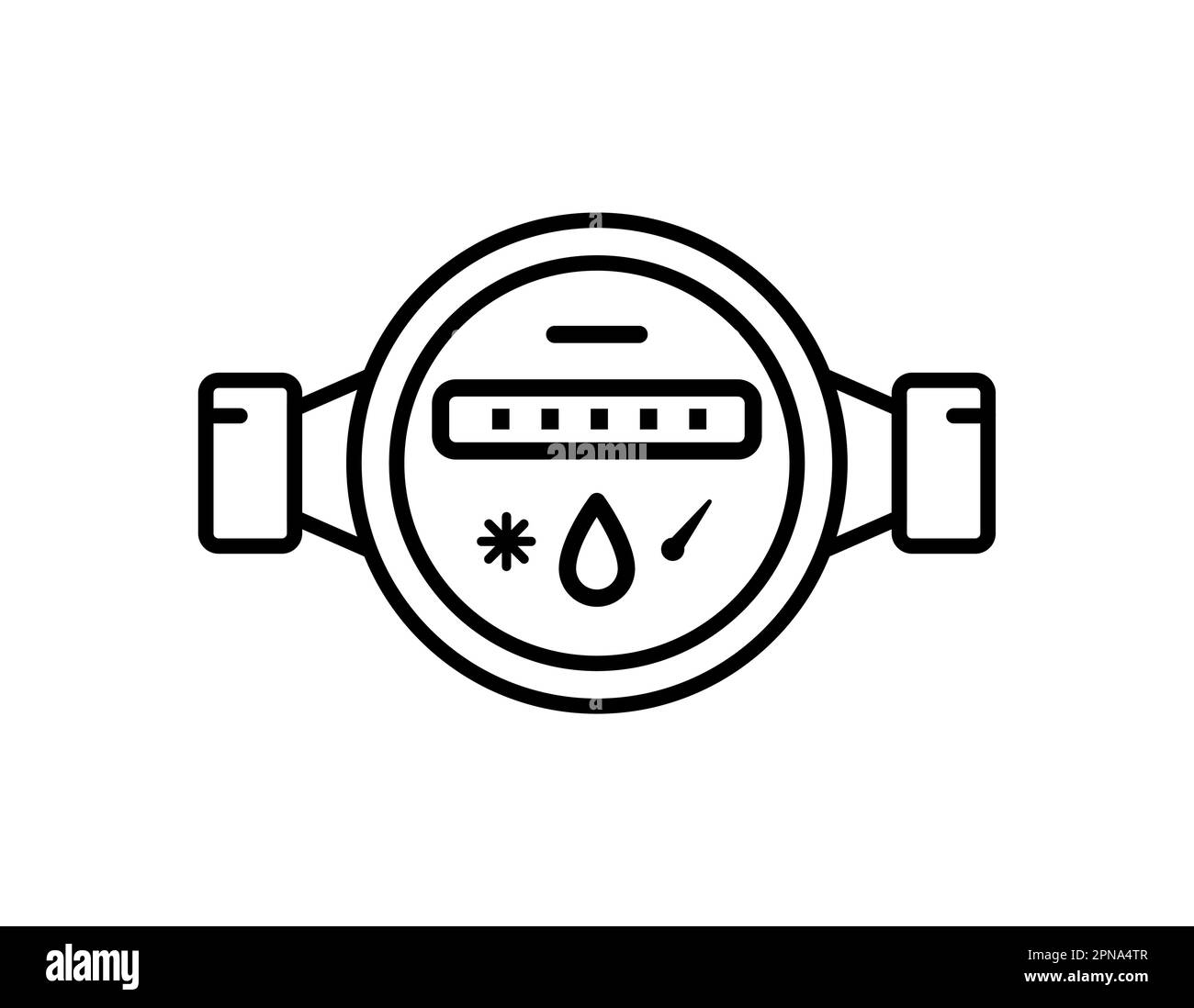 Water meter icon vector consuption water use. Gas meter valve flat line ...