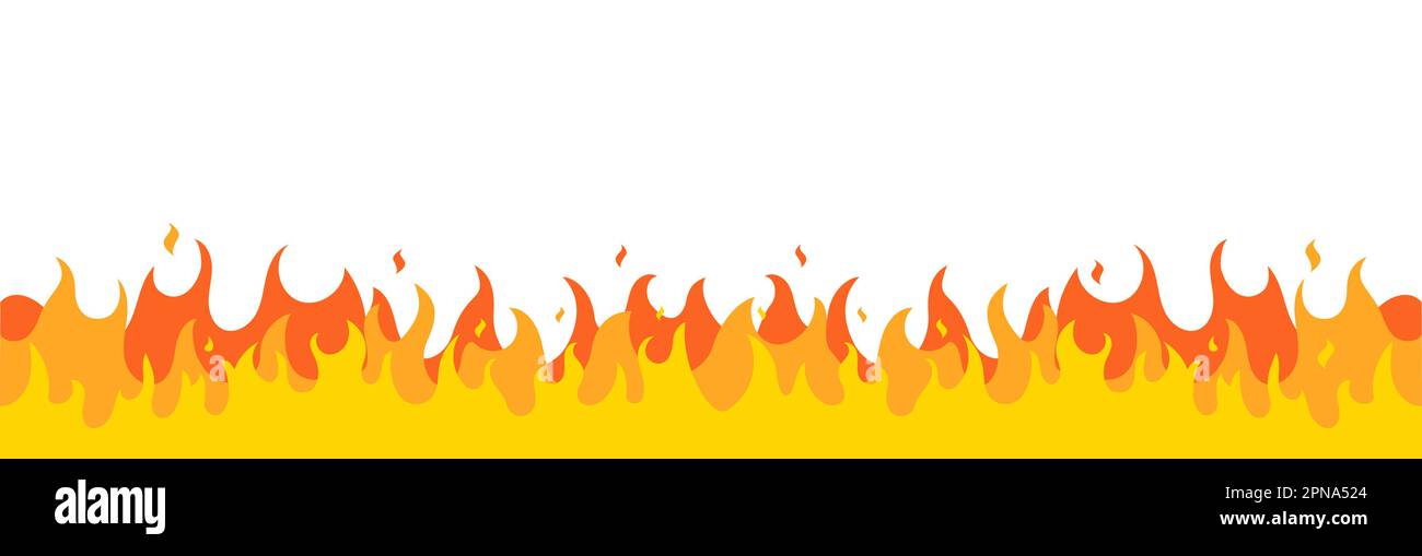 Fire flame vector pattern line frame. Fire flat simple border design  background illustration Stock Vector Image & Art - Alamy
