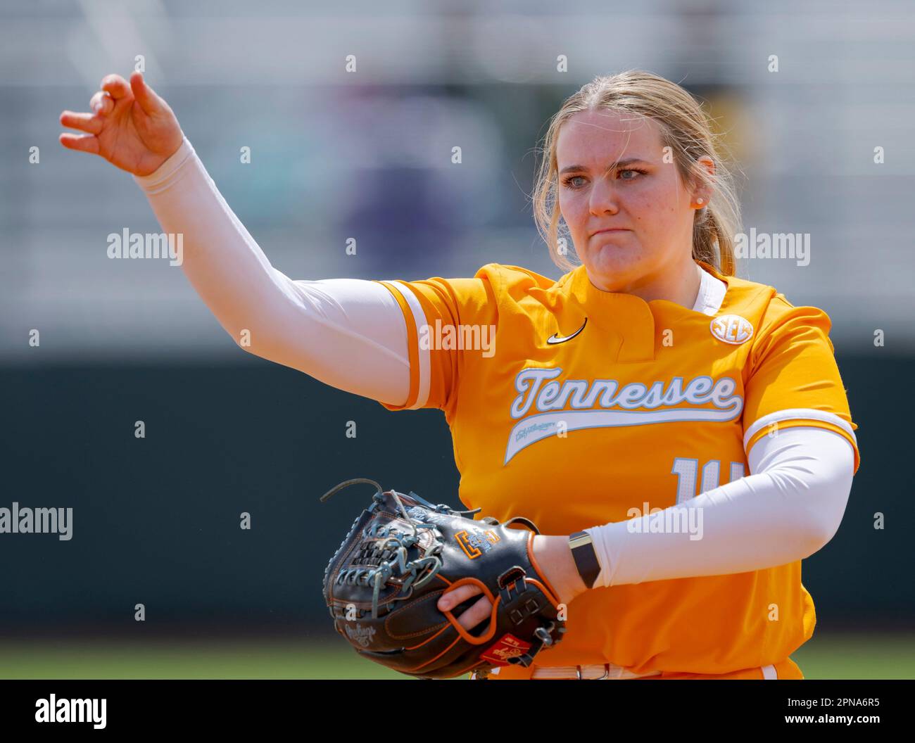 File tennessee pitcher ashley rogers throws during an ncaa college