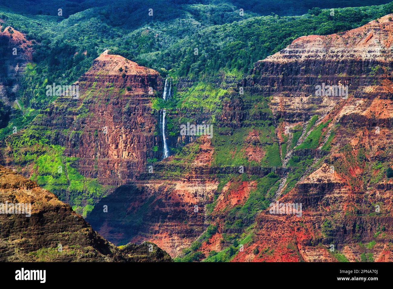 Beautiful Waipoo falls at Waimea Canyon on Kuaui Stock Photo - Alamy