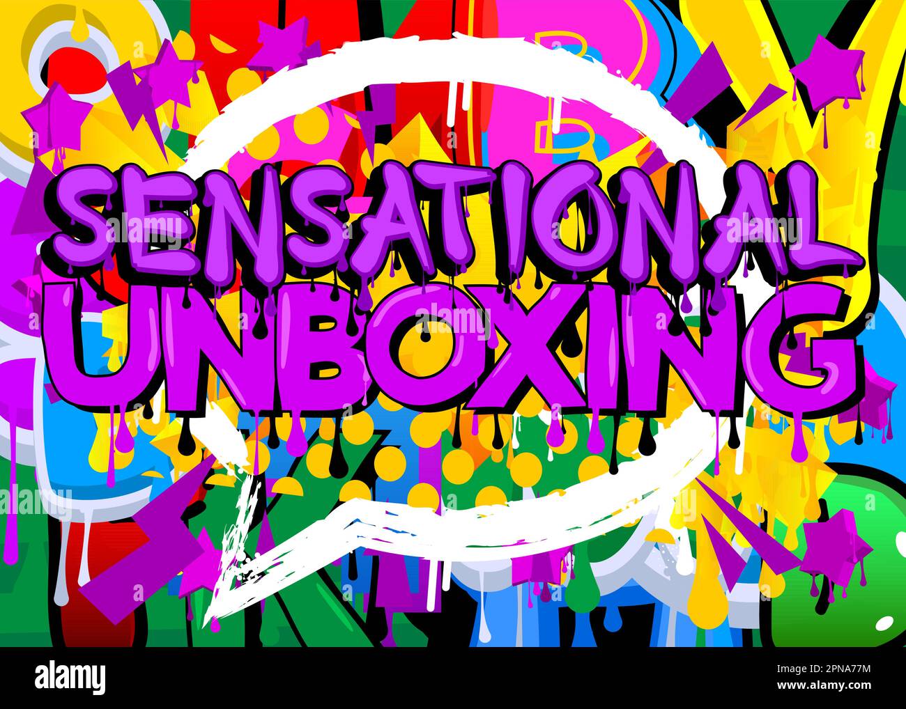 Sensational Unboxing. Graffiti tag. Abstract modern street art