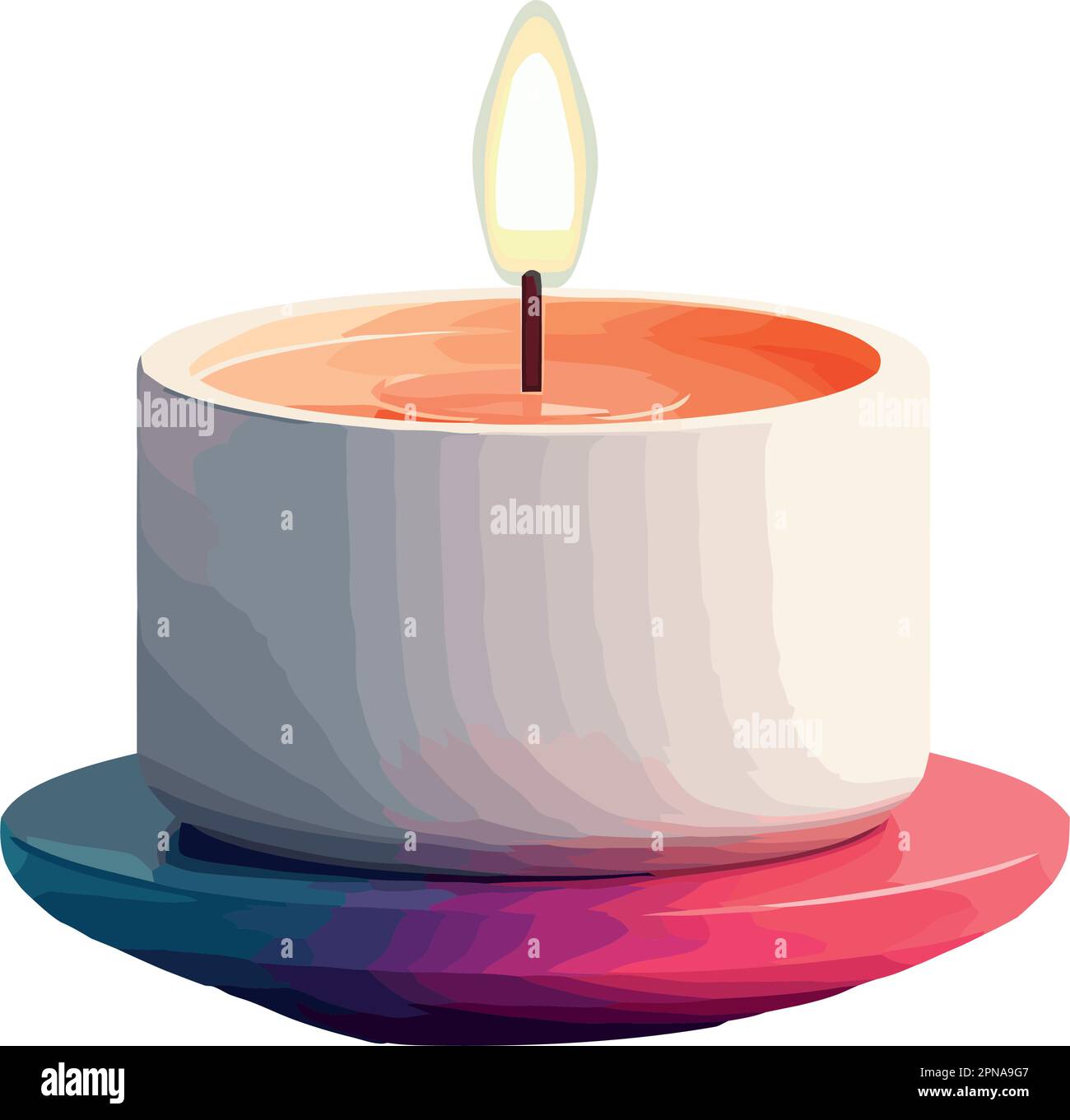 Burning candle symbolizes love and spirituality Stock Vector Image