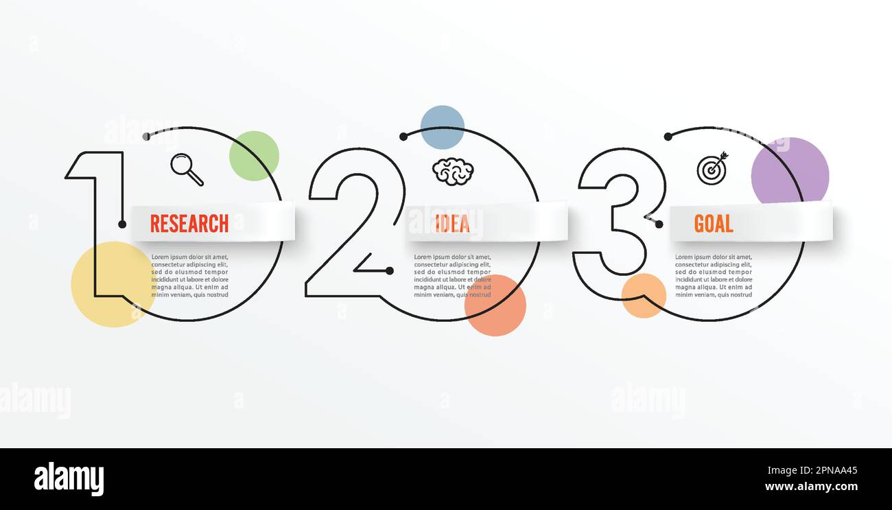 Thin line infographics design template with icons and 3 options or ...