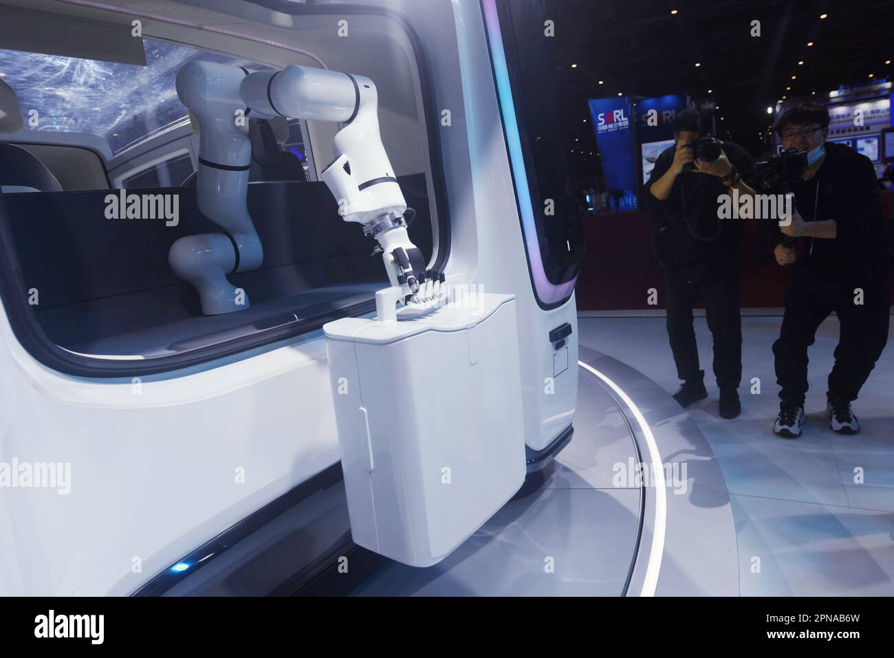 SHANGHAI, CHINA APRIL 18, 2023 An incar robot called DiDi Neuron, Didi