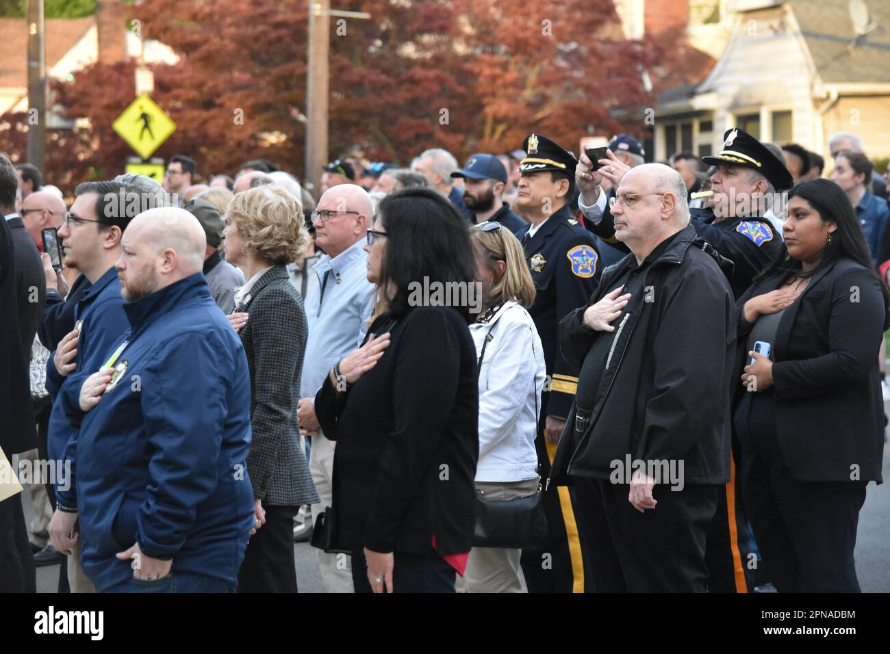 Fair Lawn, United States. 17th Apr, 2023. Attendees gather during the