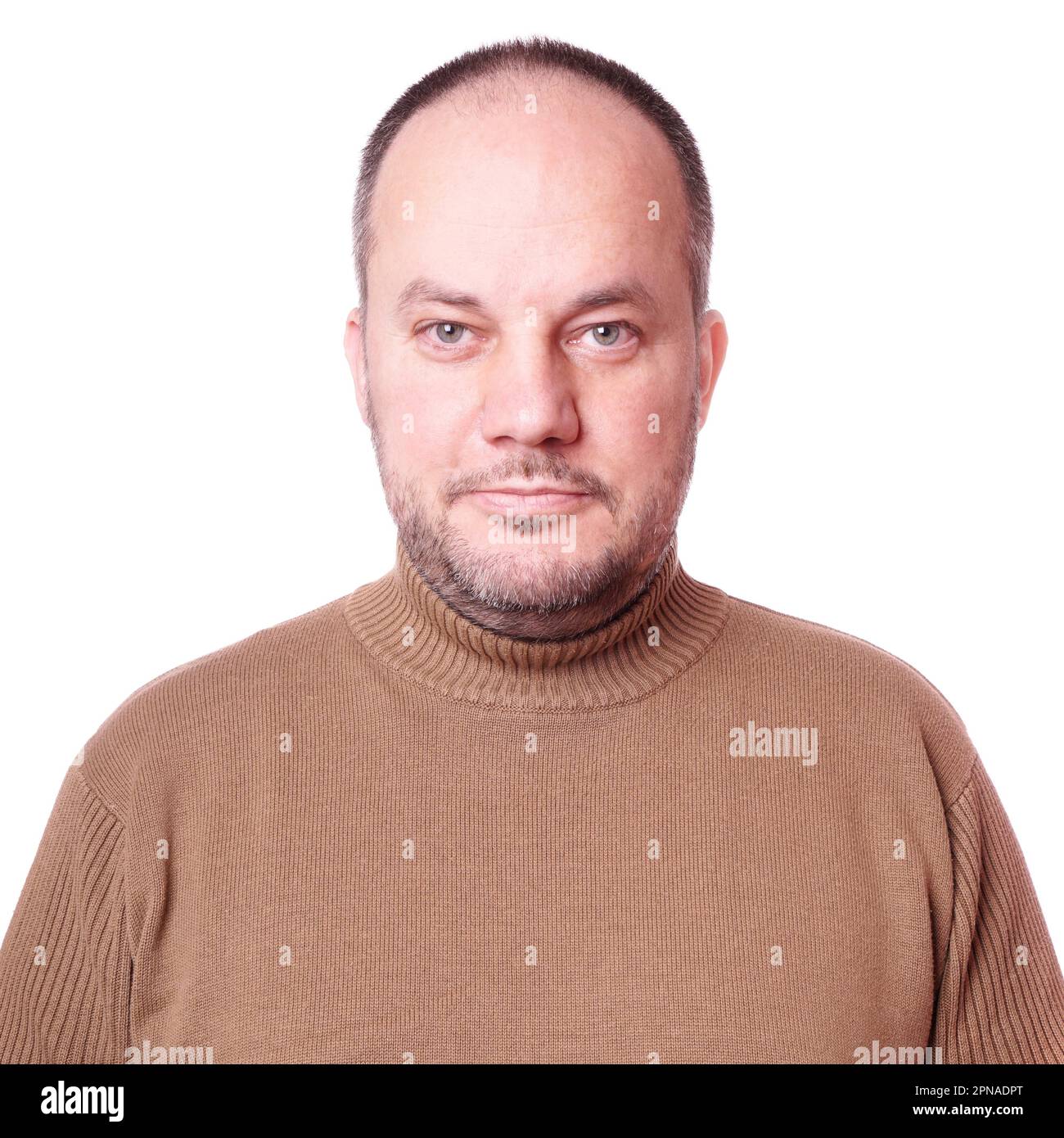 middle aged man with neutral but friendly expression Stock Photo