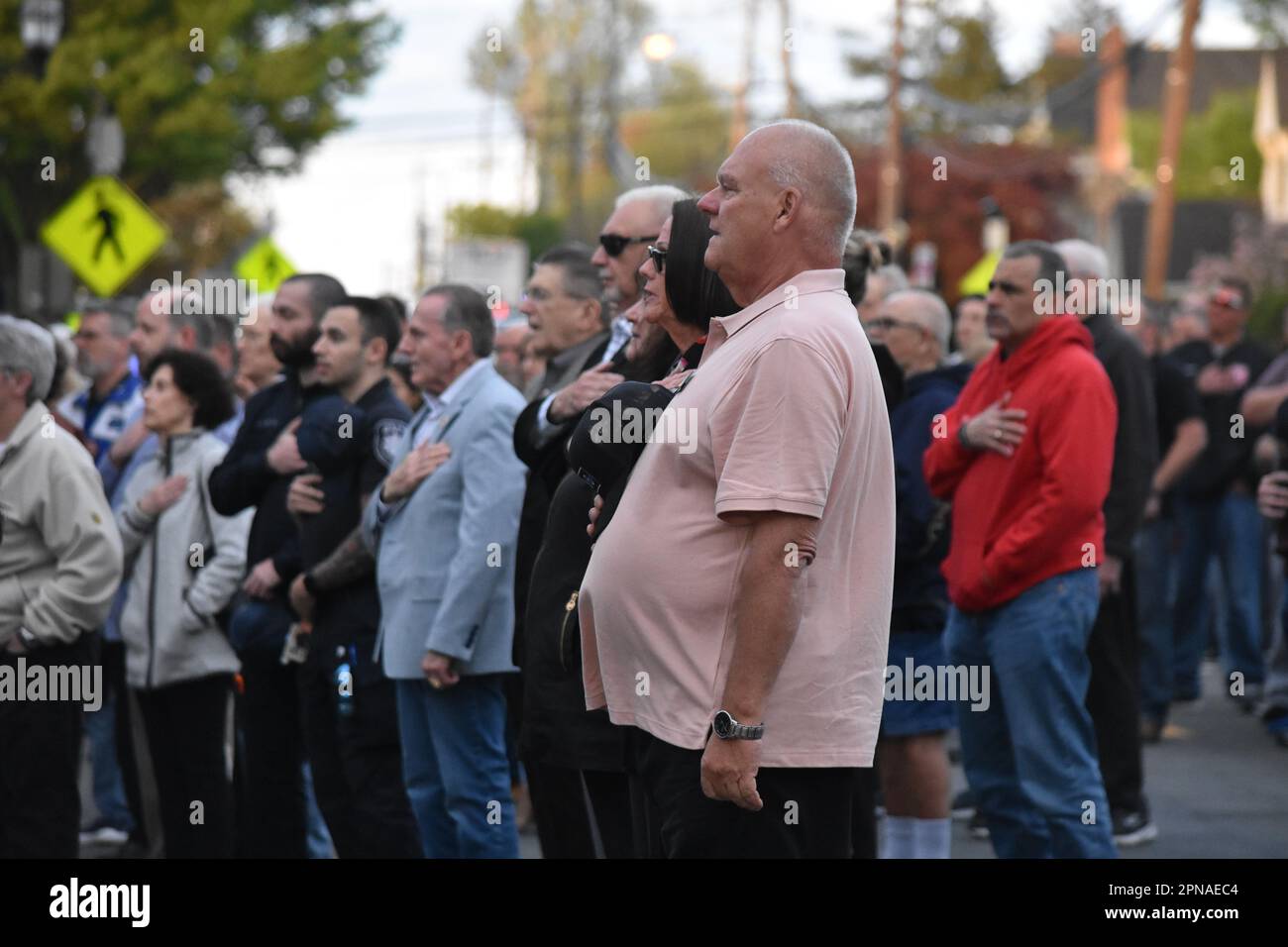 Fair Lawn, United States. 17th Apr, 2023. Attendees gather during the