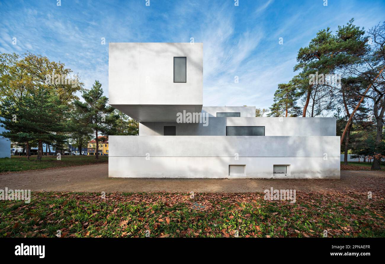 Bauhaus Masters' Houses, Gropius House, Bauhaus Dessau, Dessau-Rosslau, Saxony-Anhalt, Germany Stock Photo