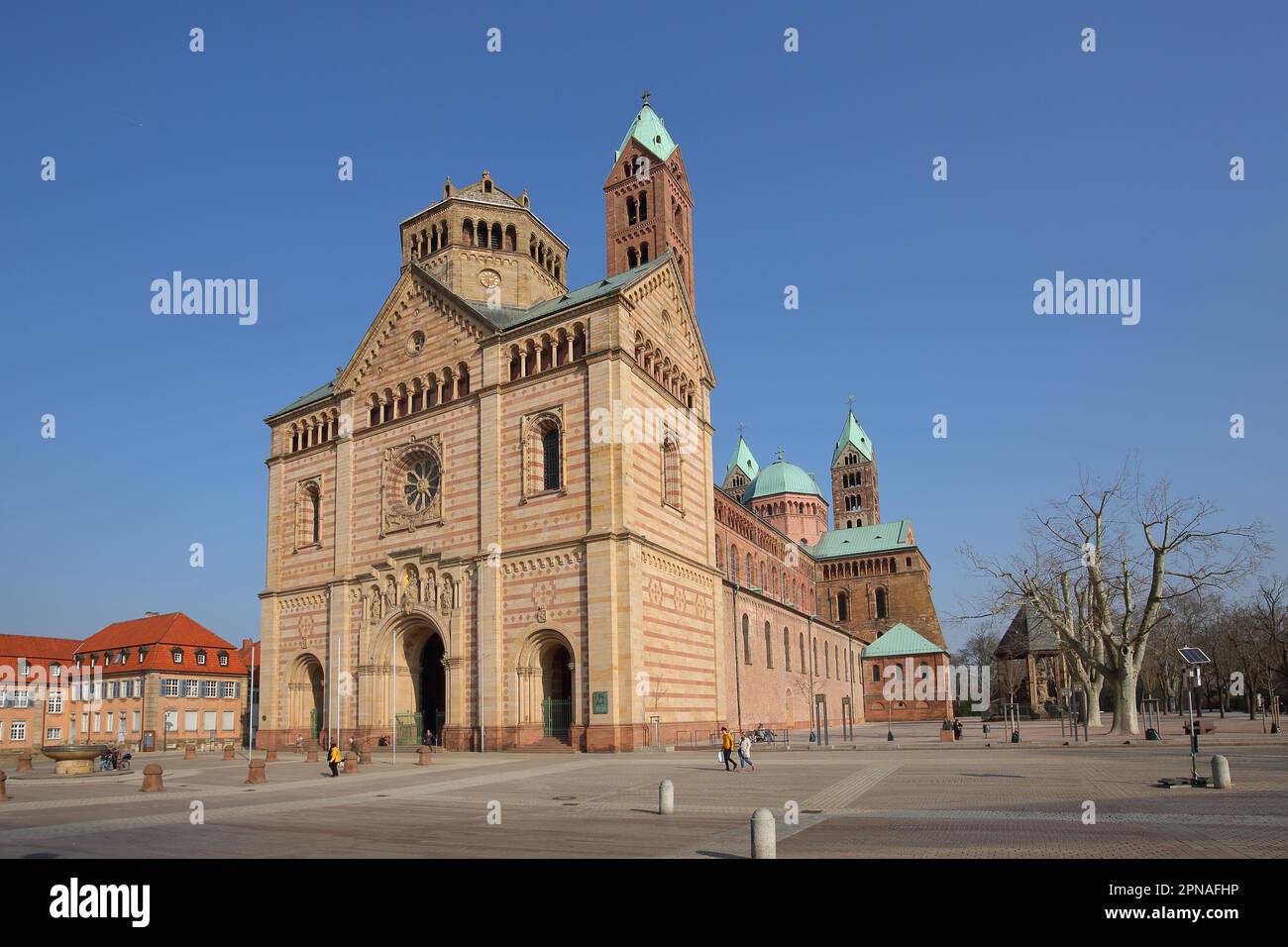 Romanesque UNESCO Cathedral, Cathedral Church of St. Mary and St. Stephen, Mariendom, Kaiserdom, Speyer, Rhineland-Palatinate, Germany Stock Photo