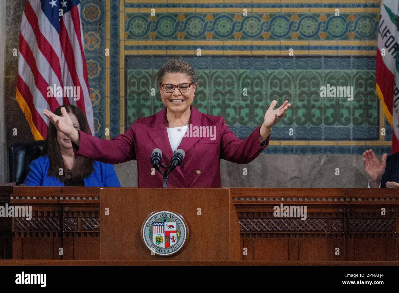 Los Angeles Mayor Karen Bass delivers her first State of the City ...