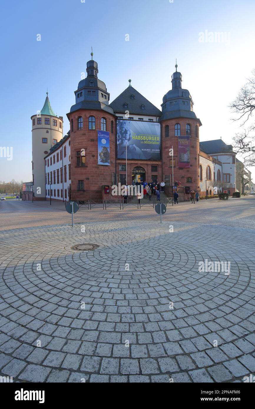 Historical Museum of the Palatinate with Habsburg banner, building with