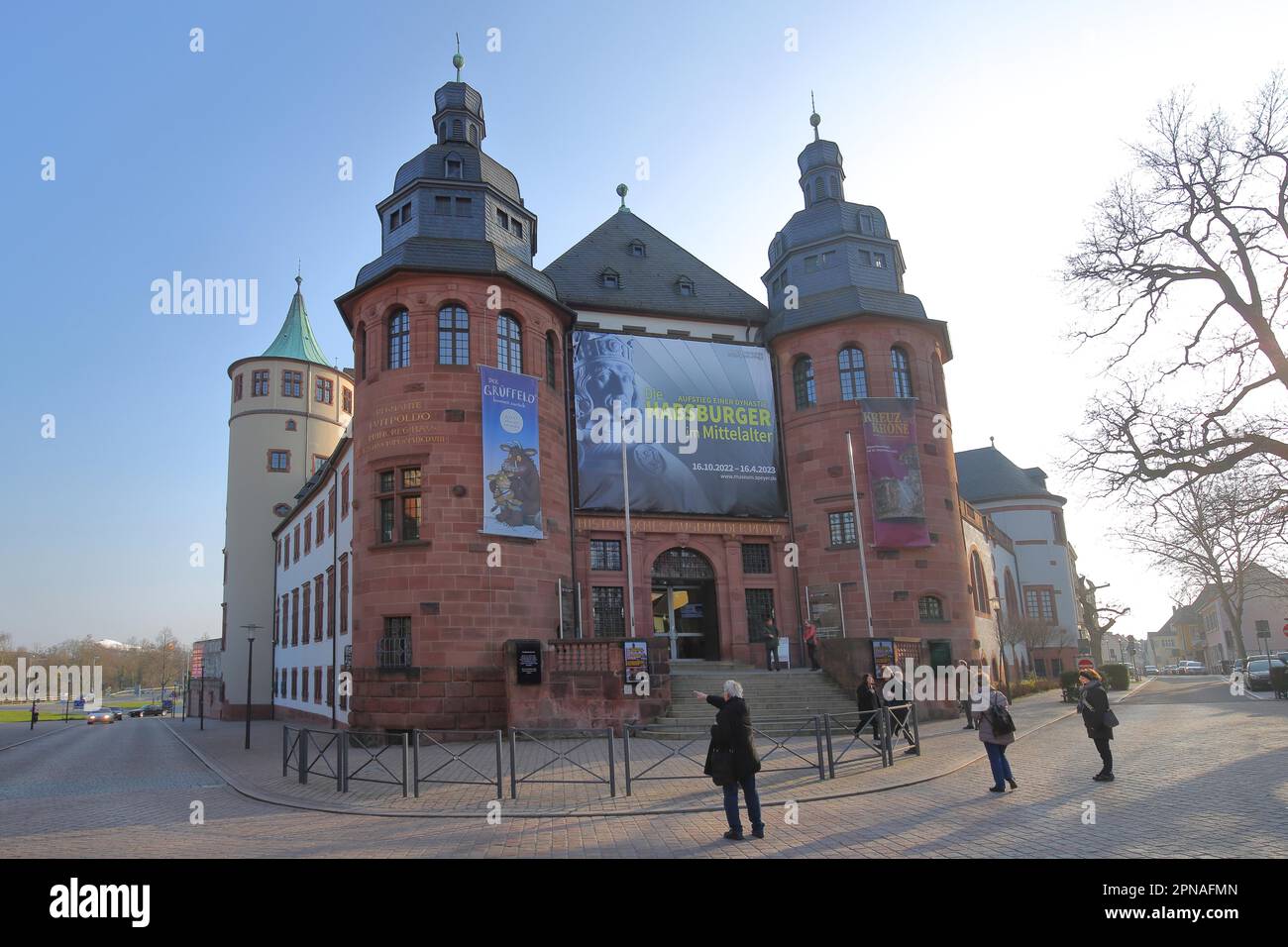 Historical Museum of the Palatinate with Habsburg banner, building with