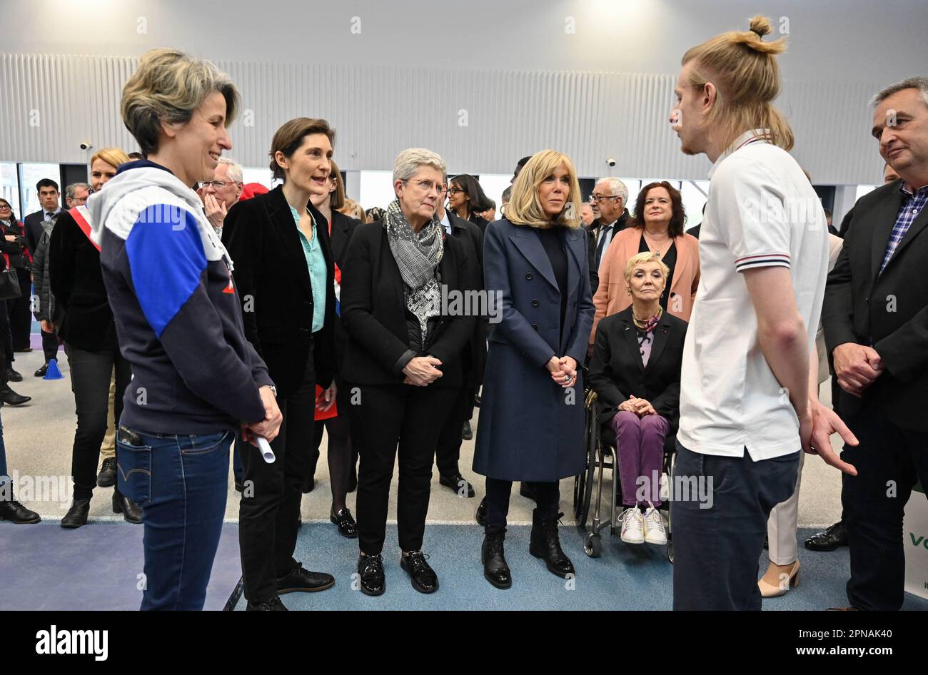 Cergy Pontoise, France. 17th Apr, 2023. French President's wife