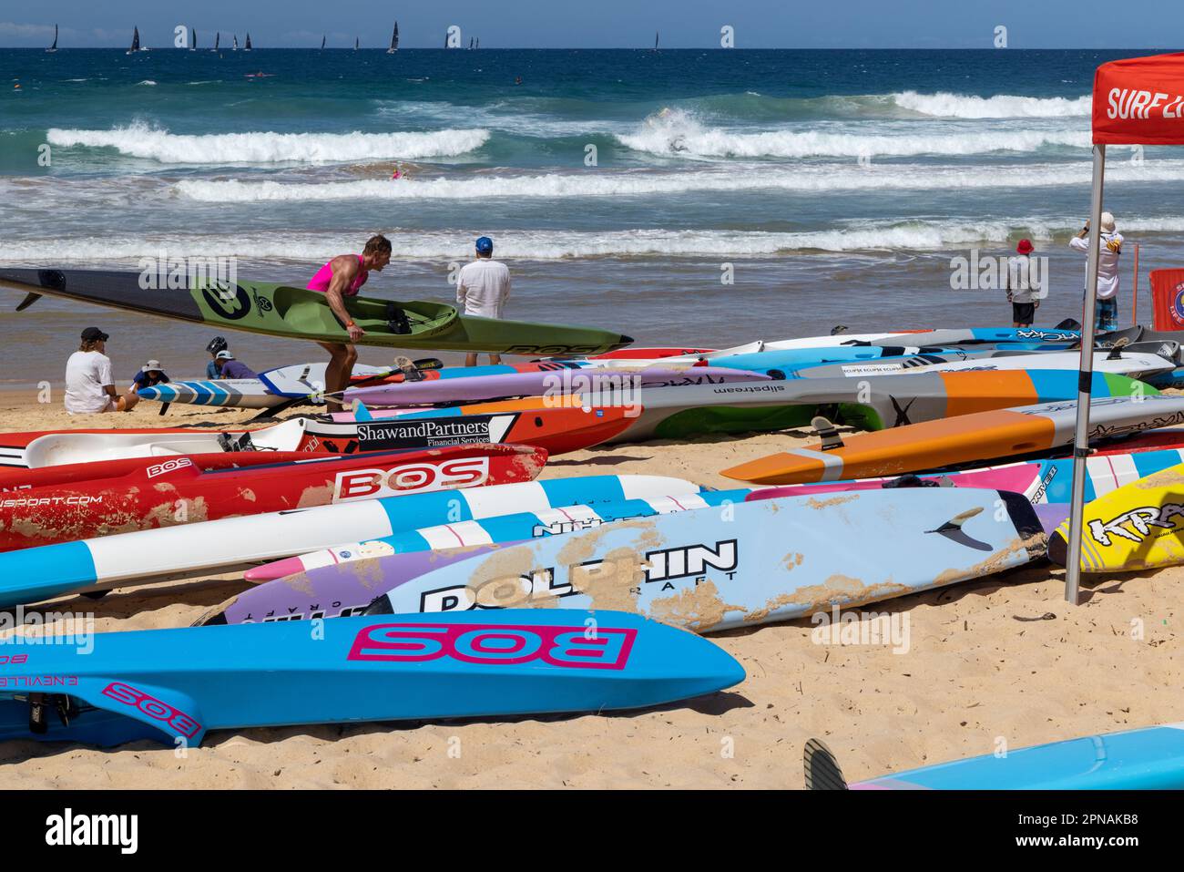 NSW Surf Life Saving Championships 2023. Manly Beach, Sydney Northern Beaches. Stock Photo