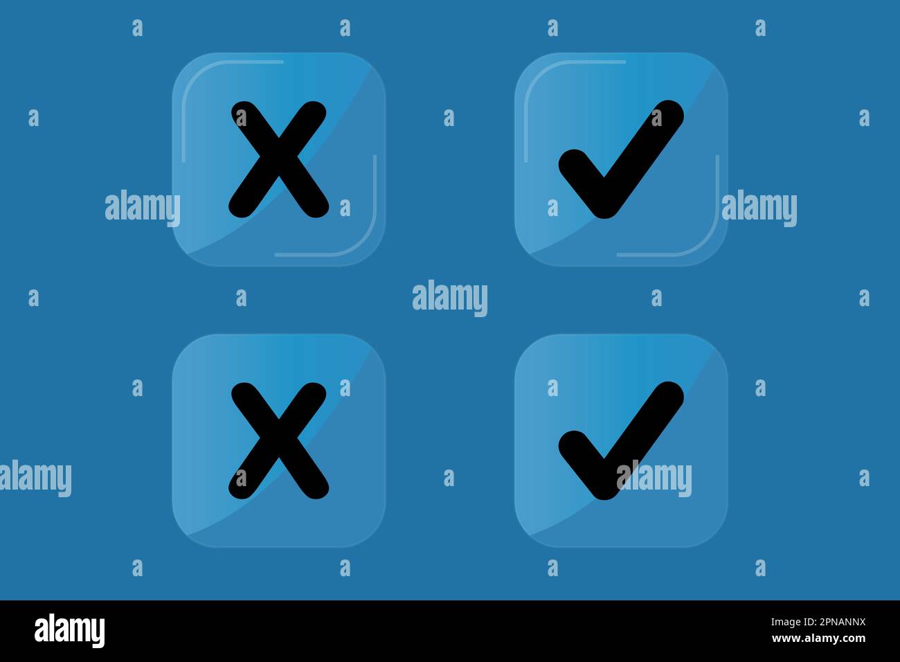 Glossy Check mark and cross buttons design Stock Vector Image & Art Alamy