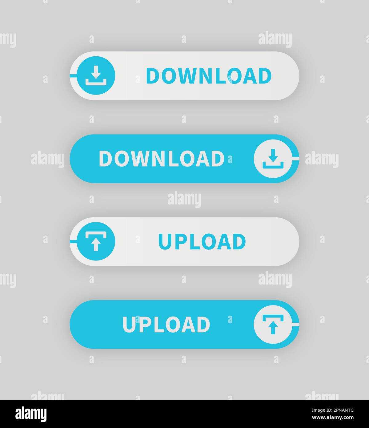 Set of download and upload buttons vector ui Stock Vector Image & Art ...