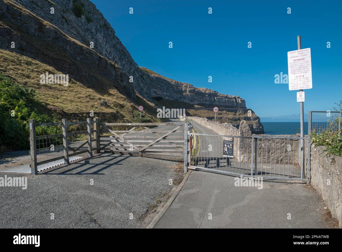 Llandudno Marine drive on the Great Ormes head North Wales coast Stock