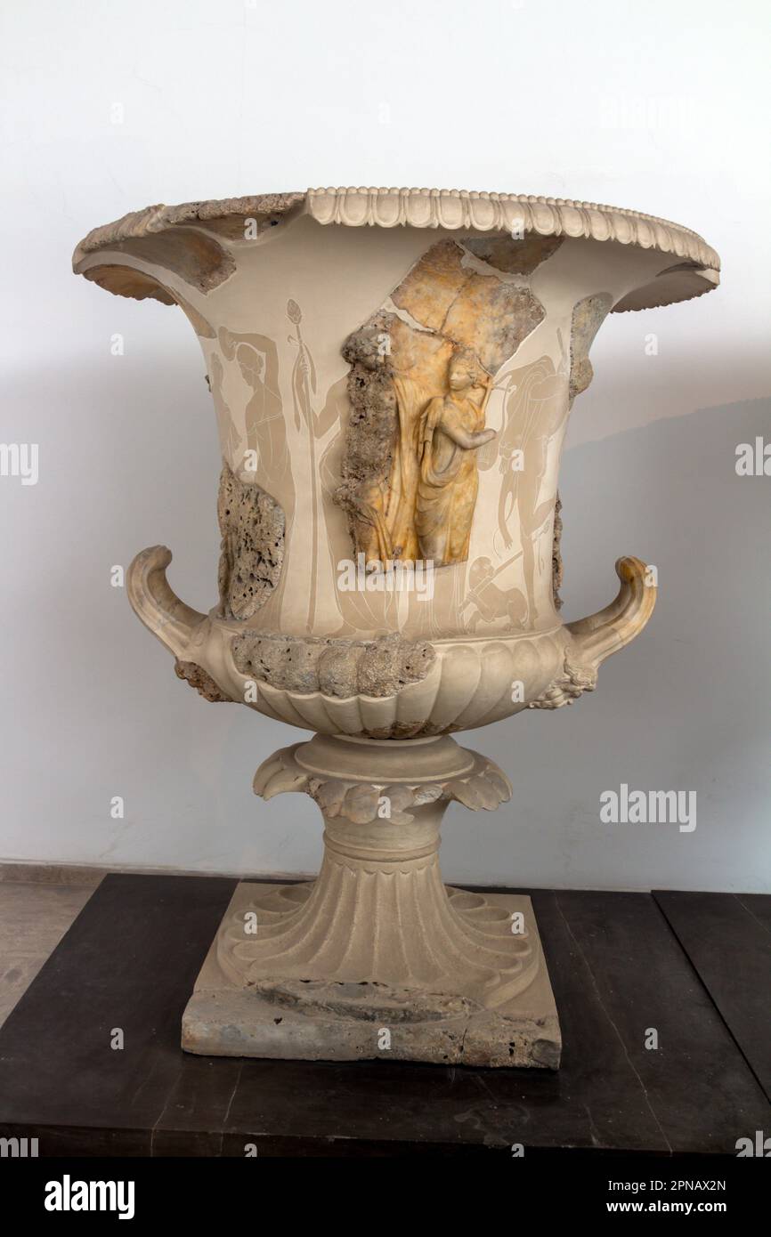 Ancient Carthaginian Vessel at the Bardo National Museum Stock Photo
