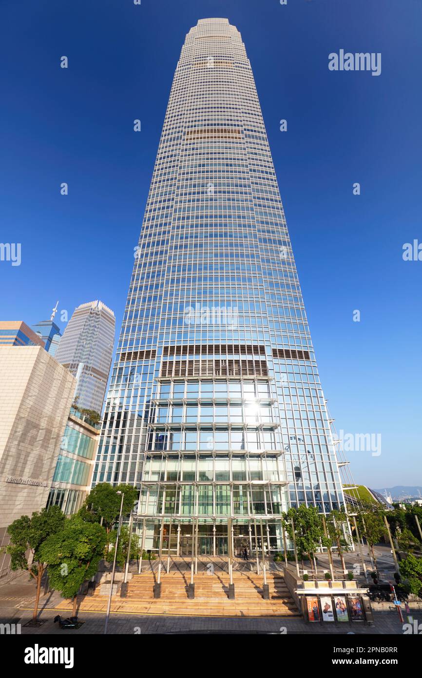 HONG KONG, CHINA - OCT 15, 2019: Hong Kong Two International Finance Centre (IFC2), built in 2003, is currently the second highest building in Hong Ko Stock Photo