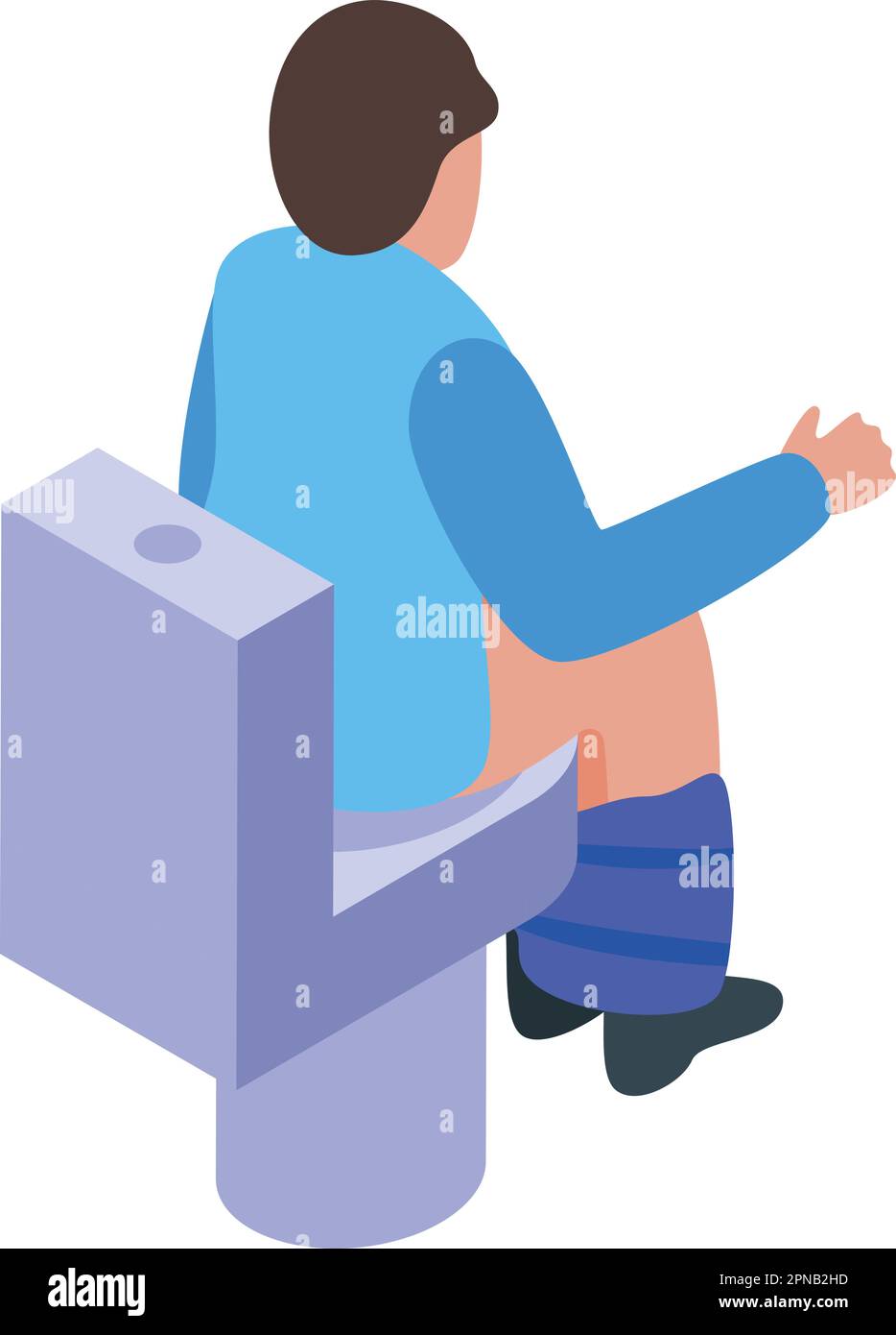 Kid on toilet icon isometric vector. Cute child. Pee training Stock ...