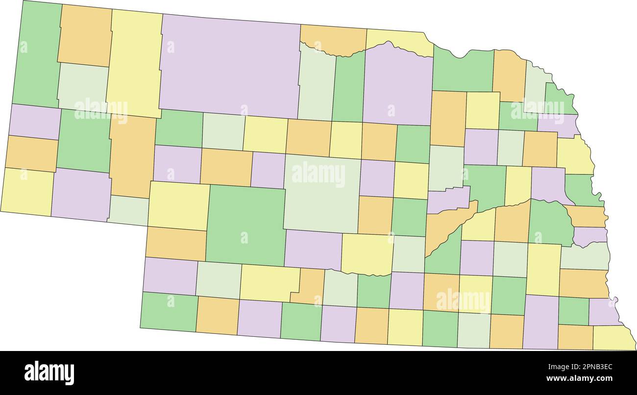 Nebraska Highly Detailed Editable Political Map Stock Vector Image Nebraska Highly Detailed Editable Political Map 2PNB3EC