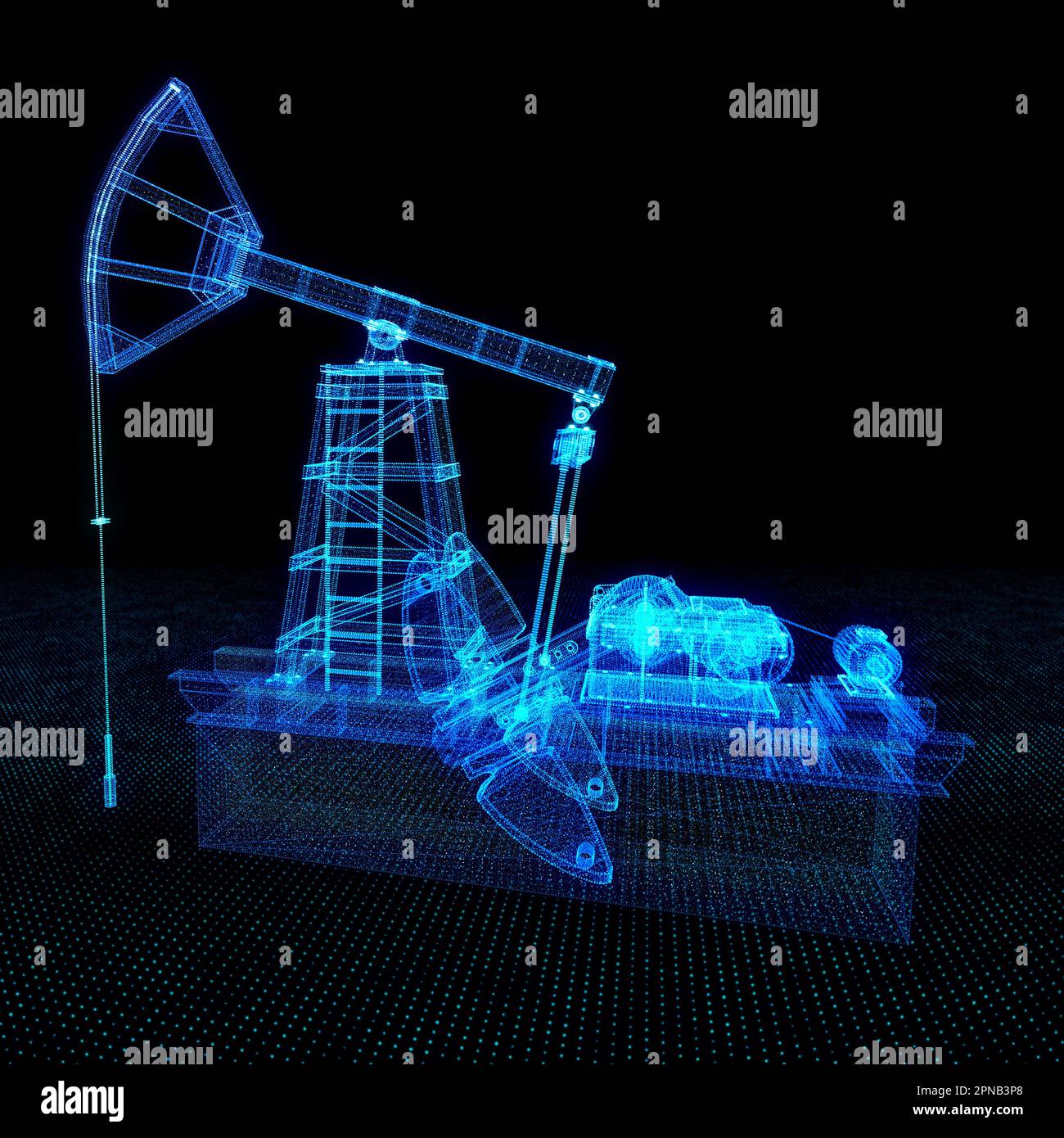 Oil pump jack under. Oil rig energy industrial machine for petroleum