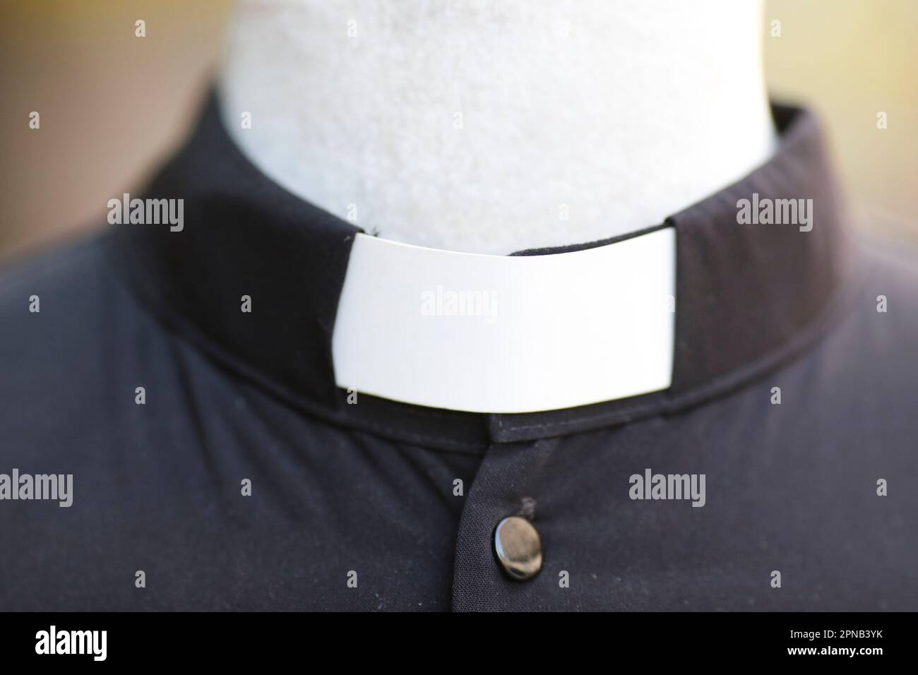Clerical shirt with a tab collar for priest.  Ho Chi Minh City. Vietnam. Stock Photo