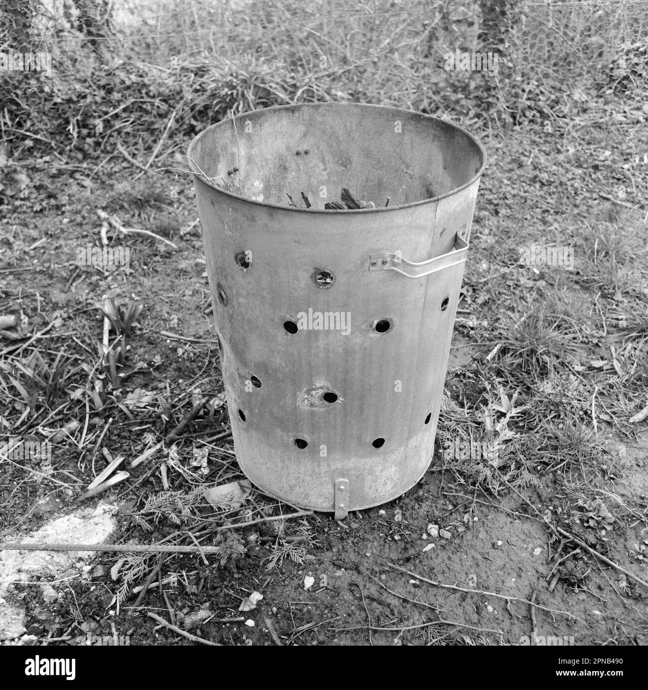 Garden waste incinerator, Medstead, Hampshire, England, United Kingdom