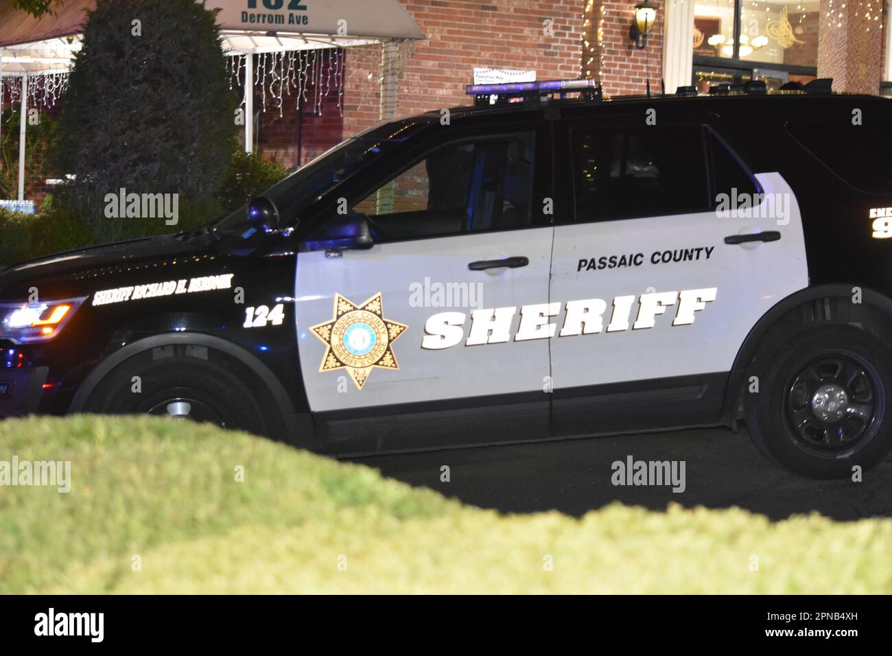 Paterson, United States. 18th Apr, 2023. Police vehicles present at the