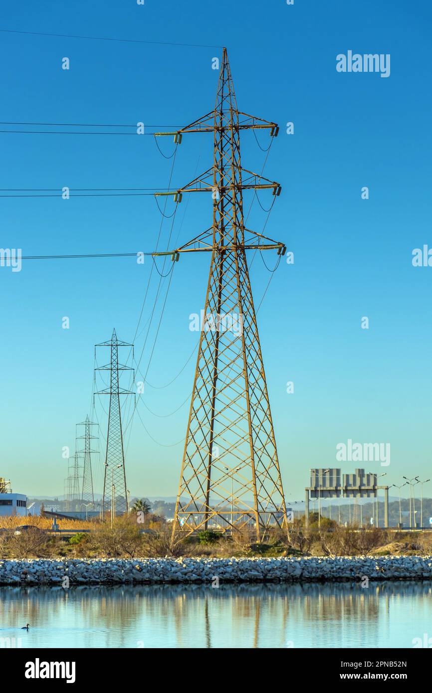 Powering the Nation: Electrical Transmission Towers Carrying High 