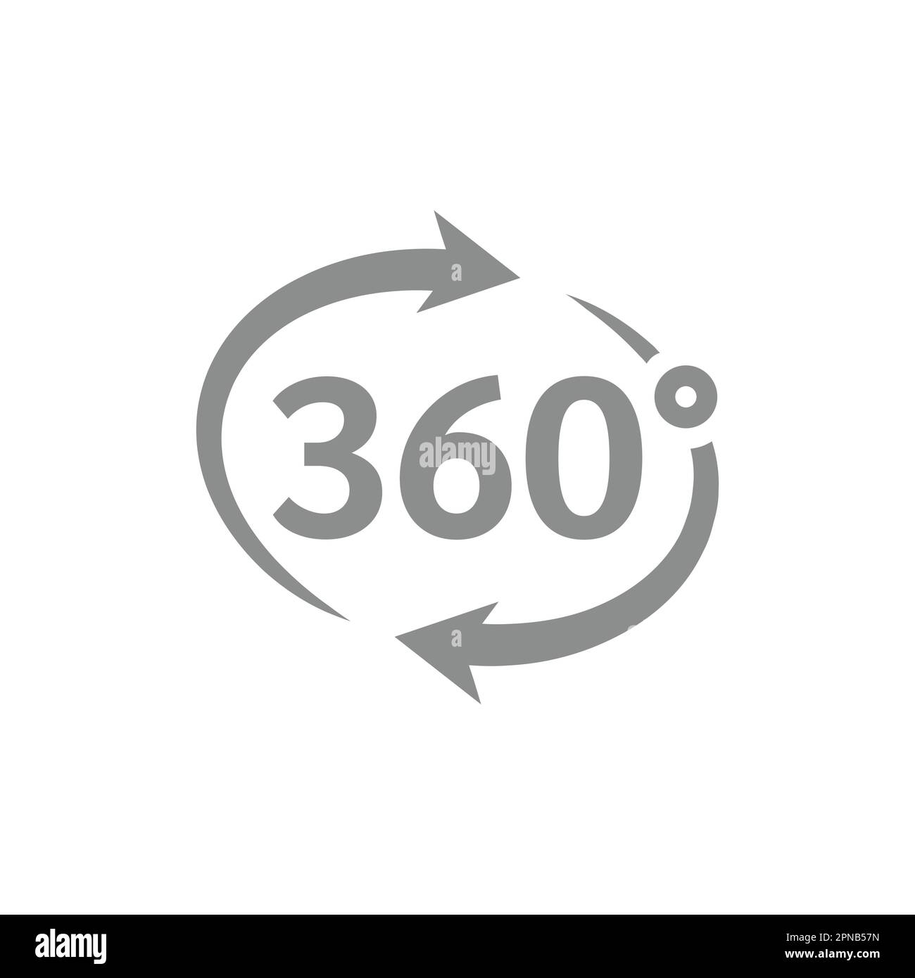 360 degrees view loop vector icon. Three hundred sixty circle arrow symbol. Stock Vector