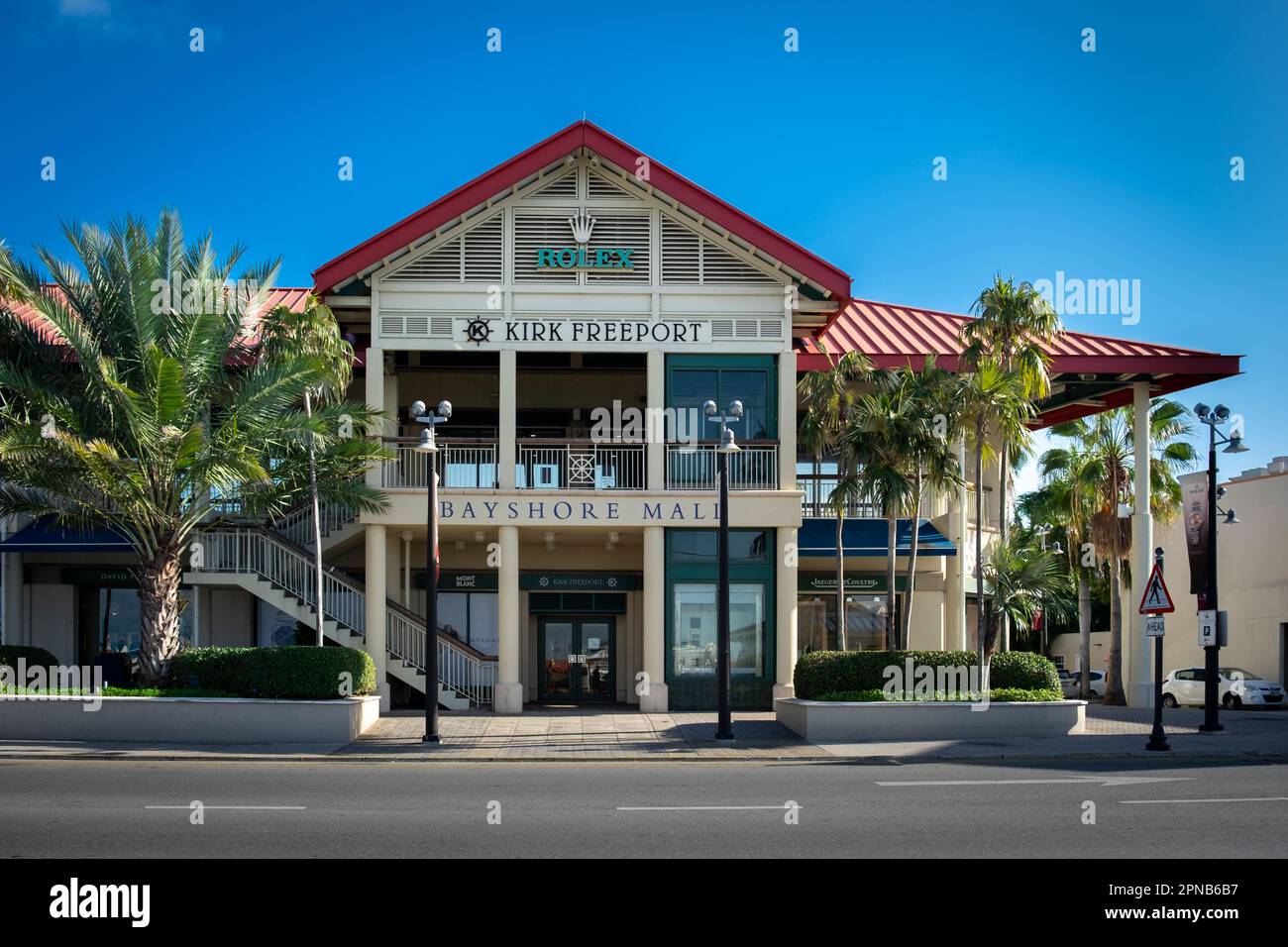 Grand Cayman Cayman Islands Jan 2023 view of Bayshore Mall in