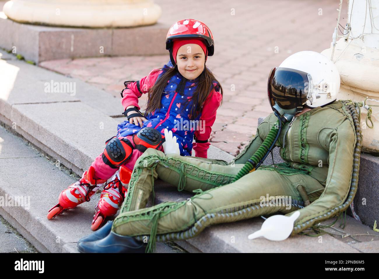 sculpture of an inflatable airplane pilot Stock Photo Alamy
