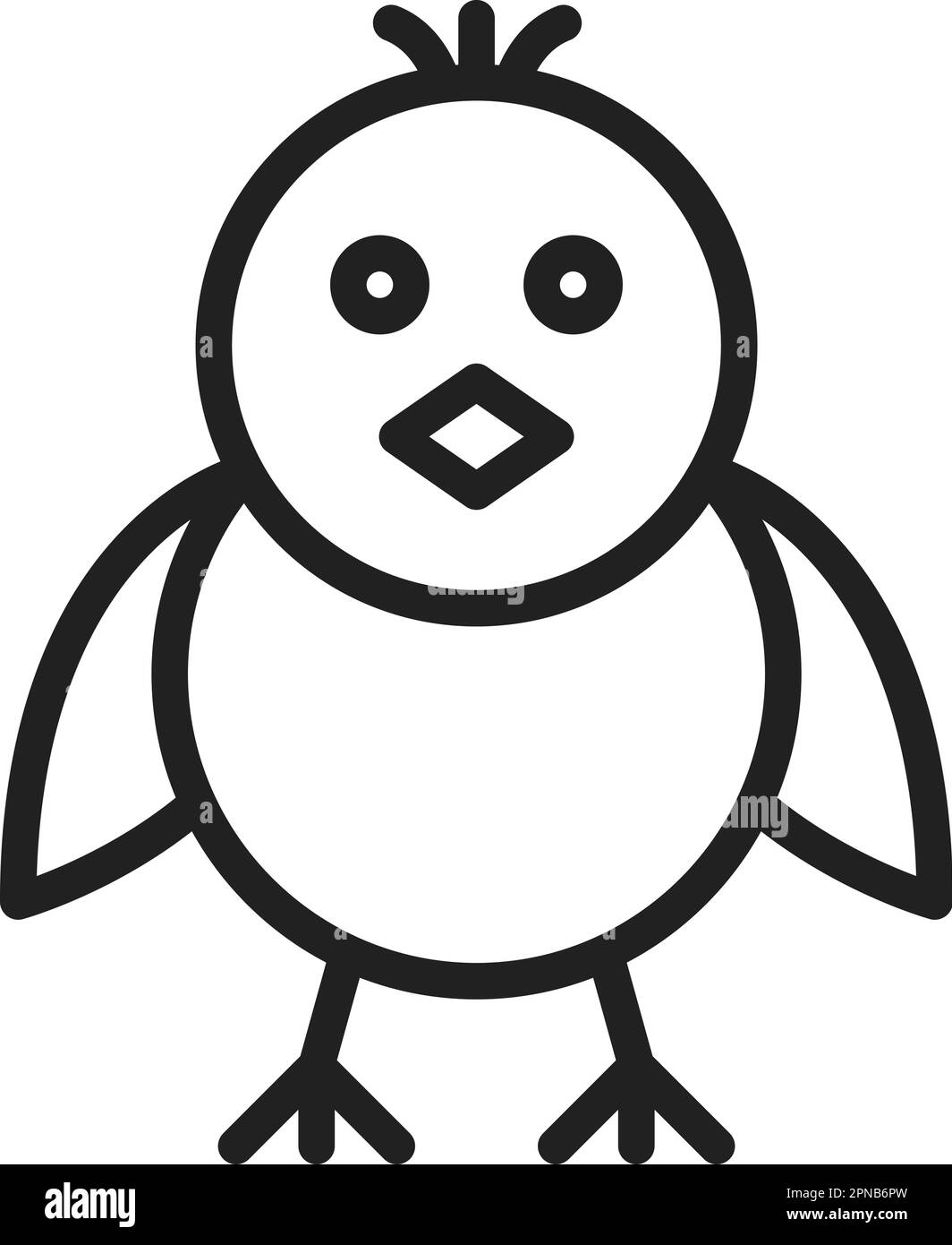 Front-Facing Baby Chick icon vector image. Suitable for mobile apps