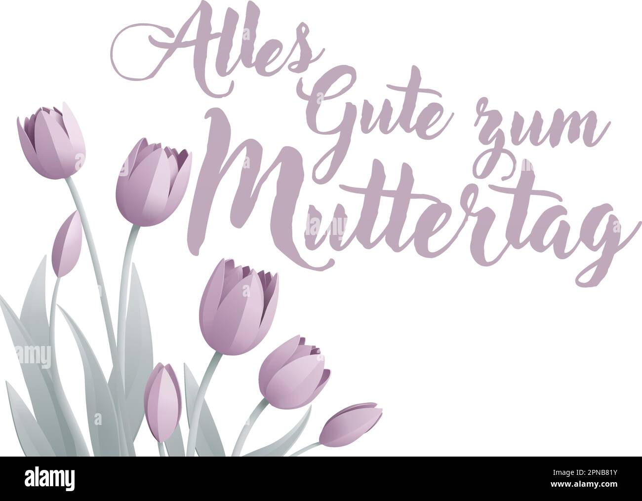 Mothers Day German Alles Gute Zum Muttertag Design Stock Vector Image