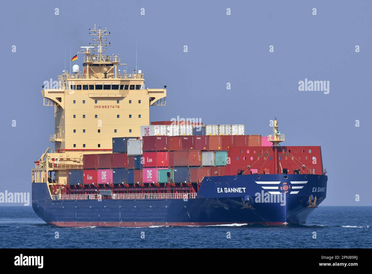 2022 built Containerfeedership EA GANNET Stock Photo