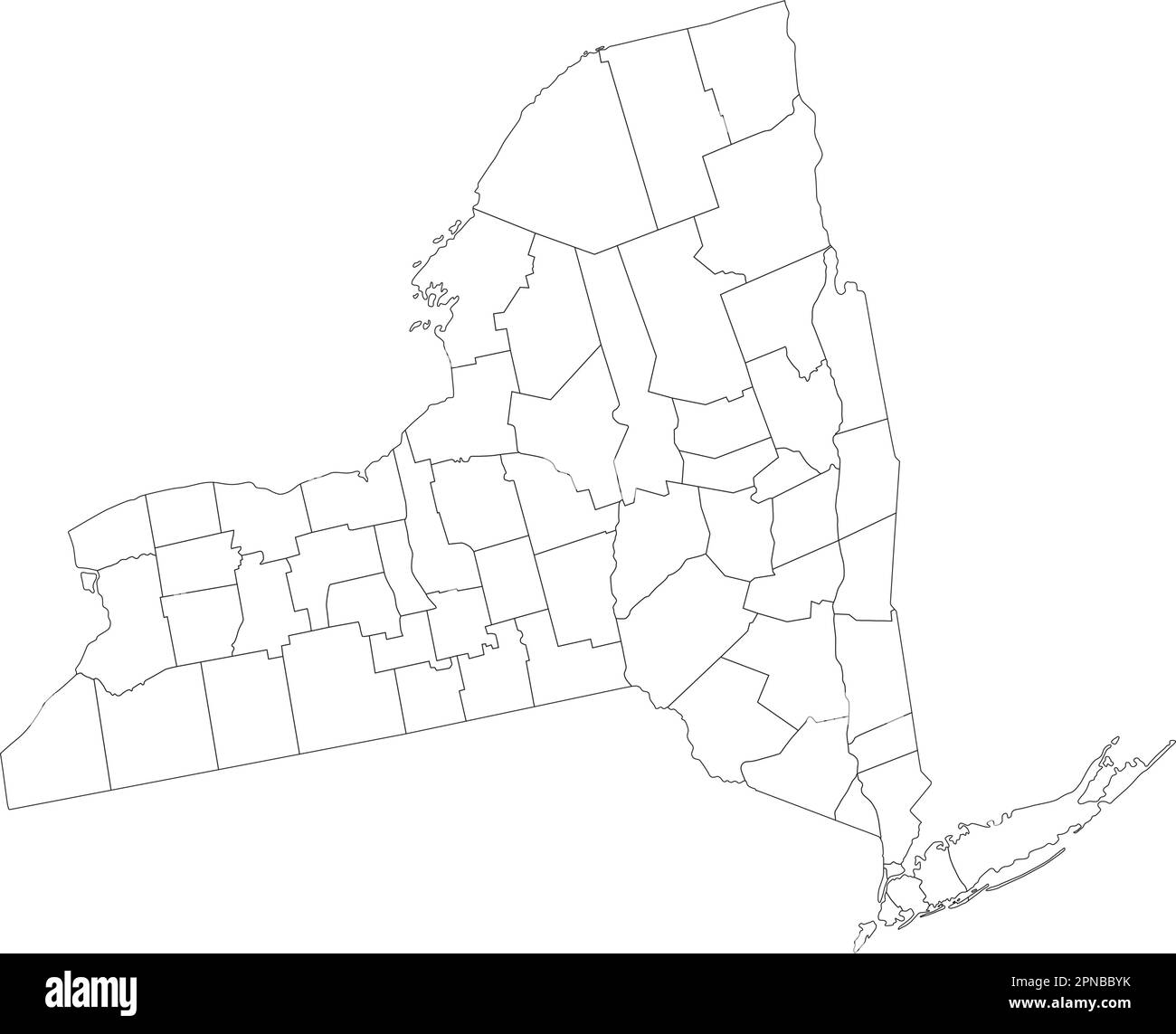 Highly Detailed New York Blind Map. Stock Vector