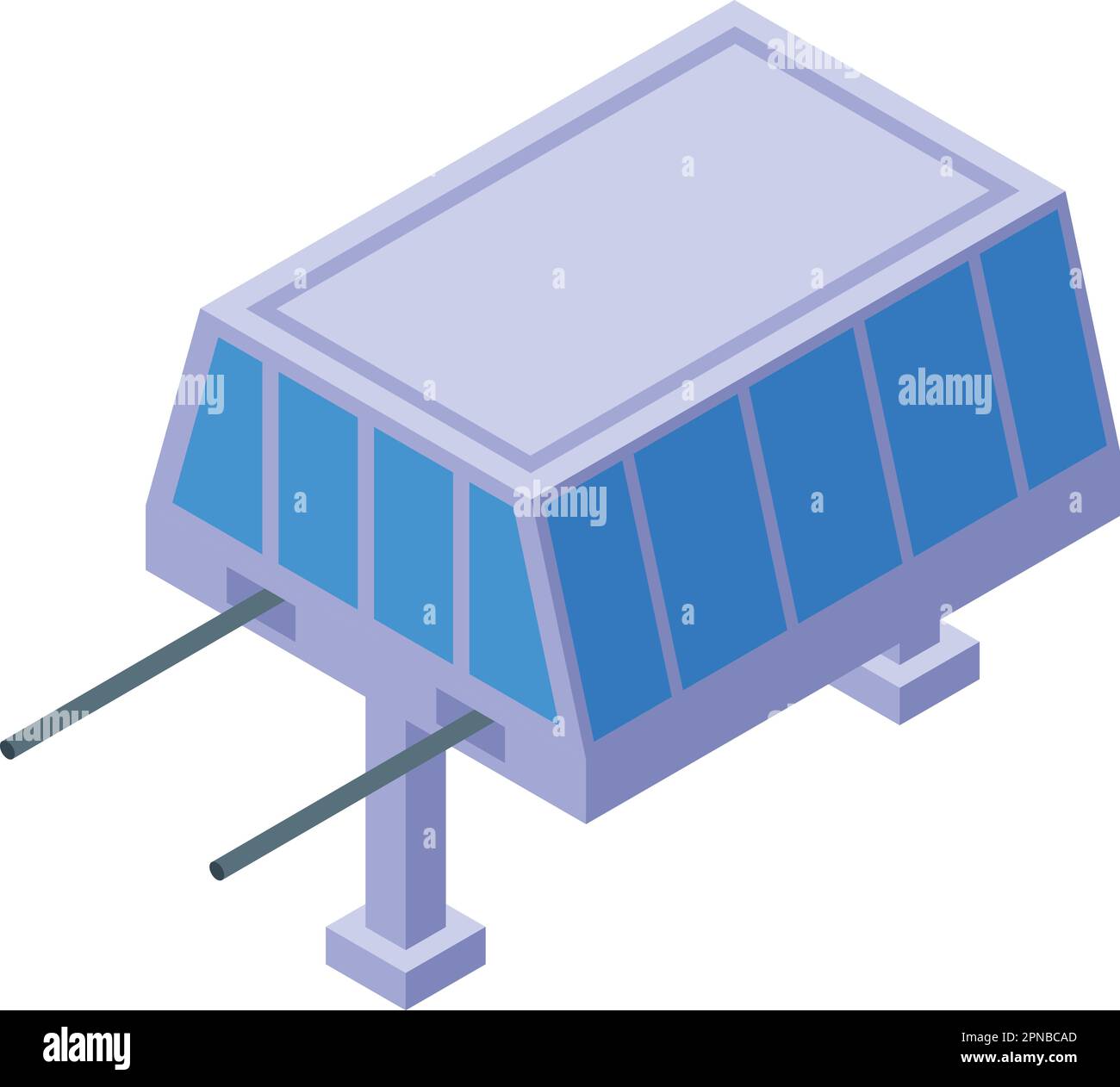Glass ski lift icon isometric vector. Winter travel. Alpine resort Stock Vector
