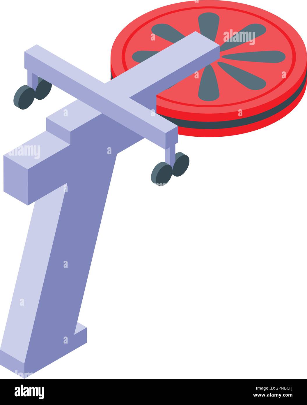 Ski lift tower wheel icon isometric vector. Winter cable. Resort snow Stock Vector