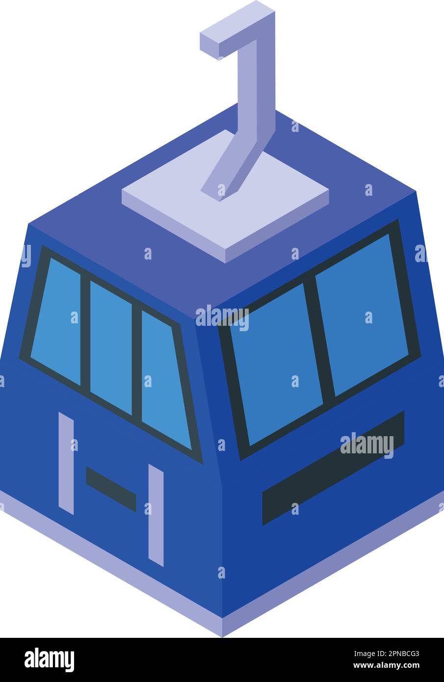 Blue ski lift icon isometric vector. Winter slope. Resort alpine Stock Vector