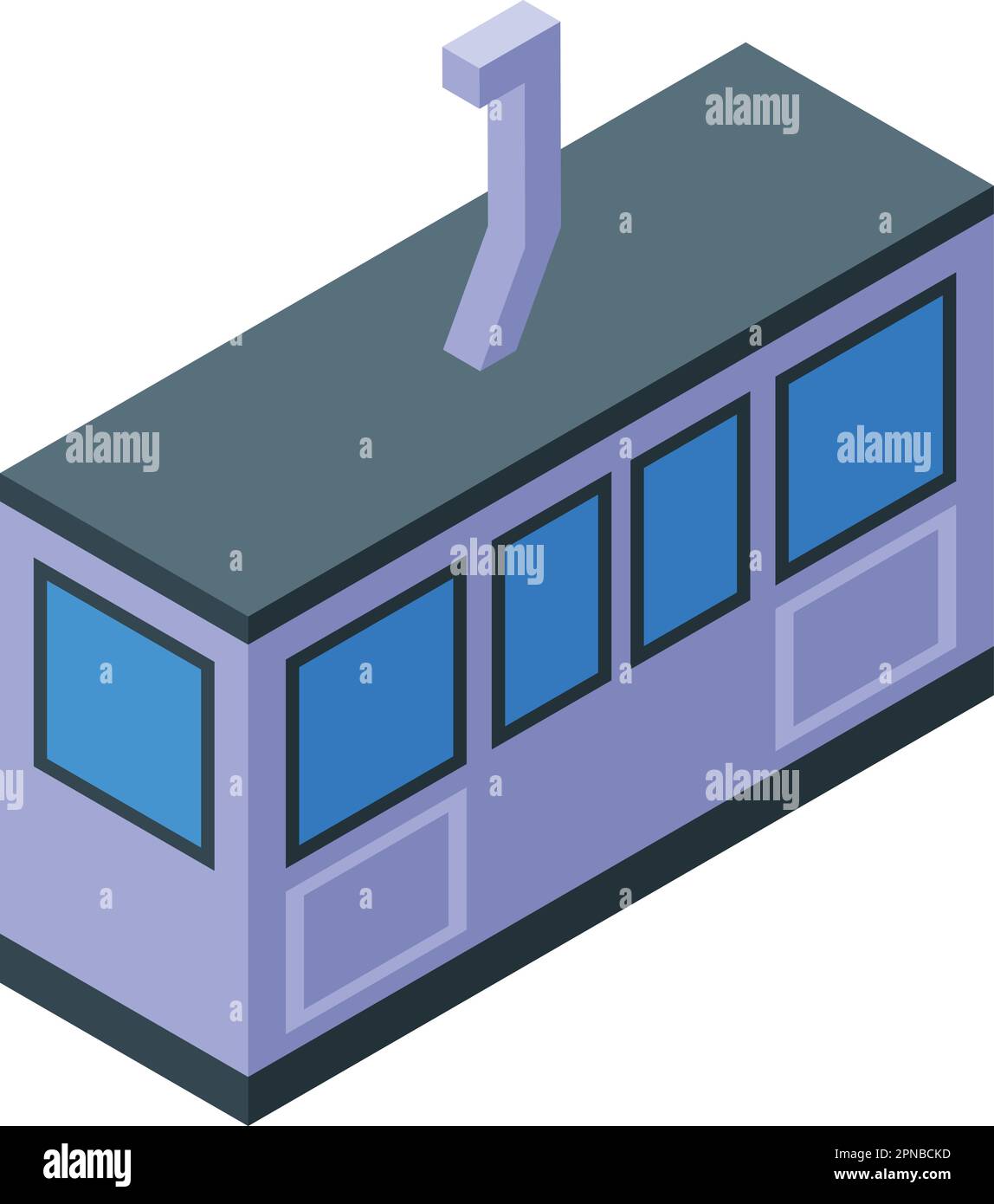 Ski lift icon isometric vector. Cable travel. Car skier snow Stock Vector