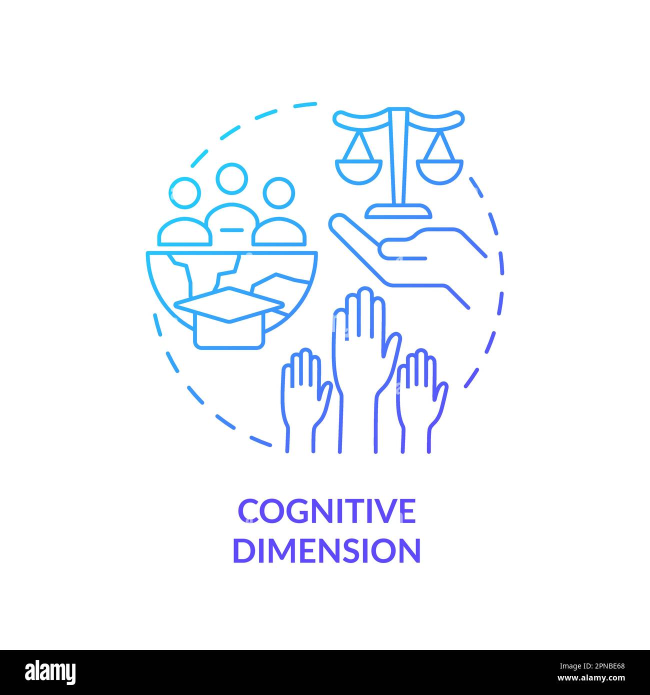 Cognitive dimension blue gradient concept icon Stock Vector