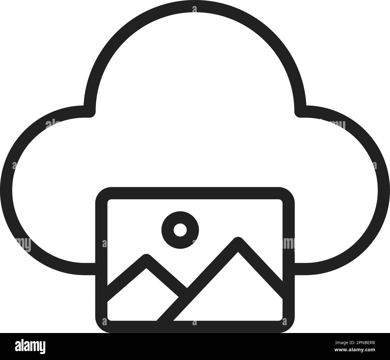Images on Cloud icon vector image. Suitable for mobile apps, web apps and print media. Stock Vector
