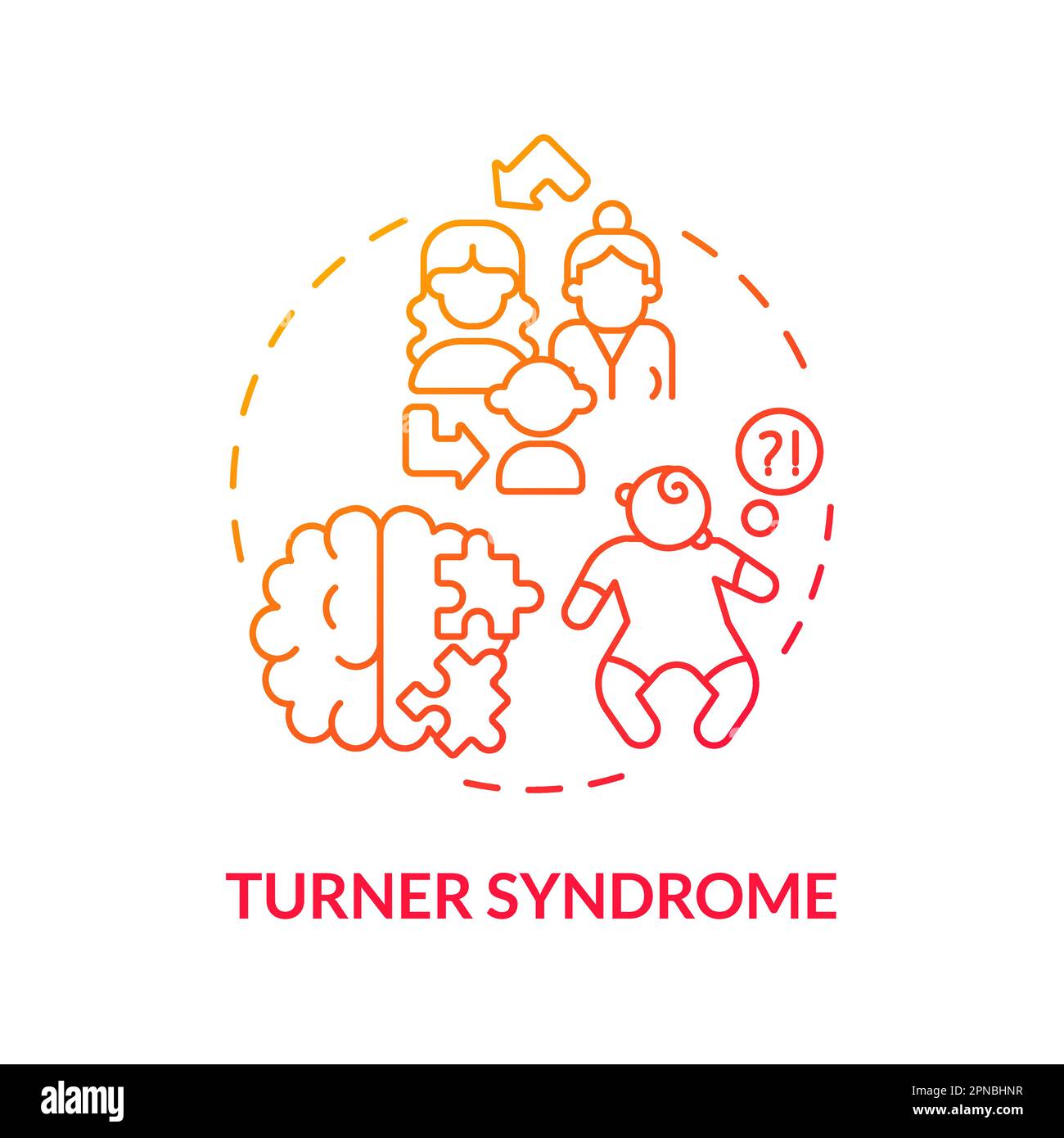 Turner syndrome red gradient concept icon Stock Vector