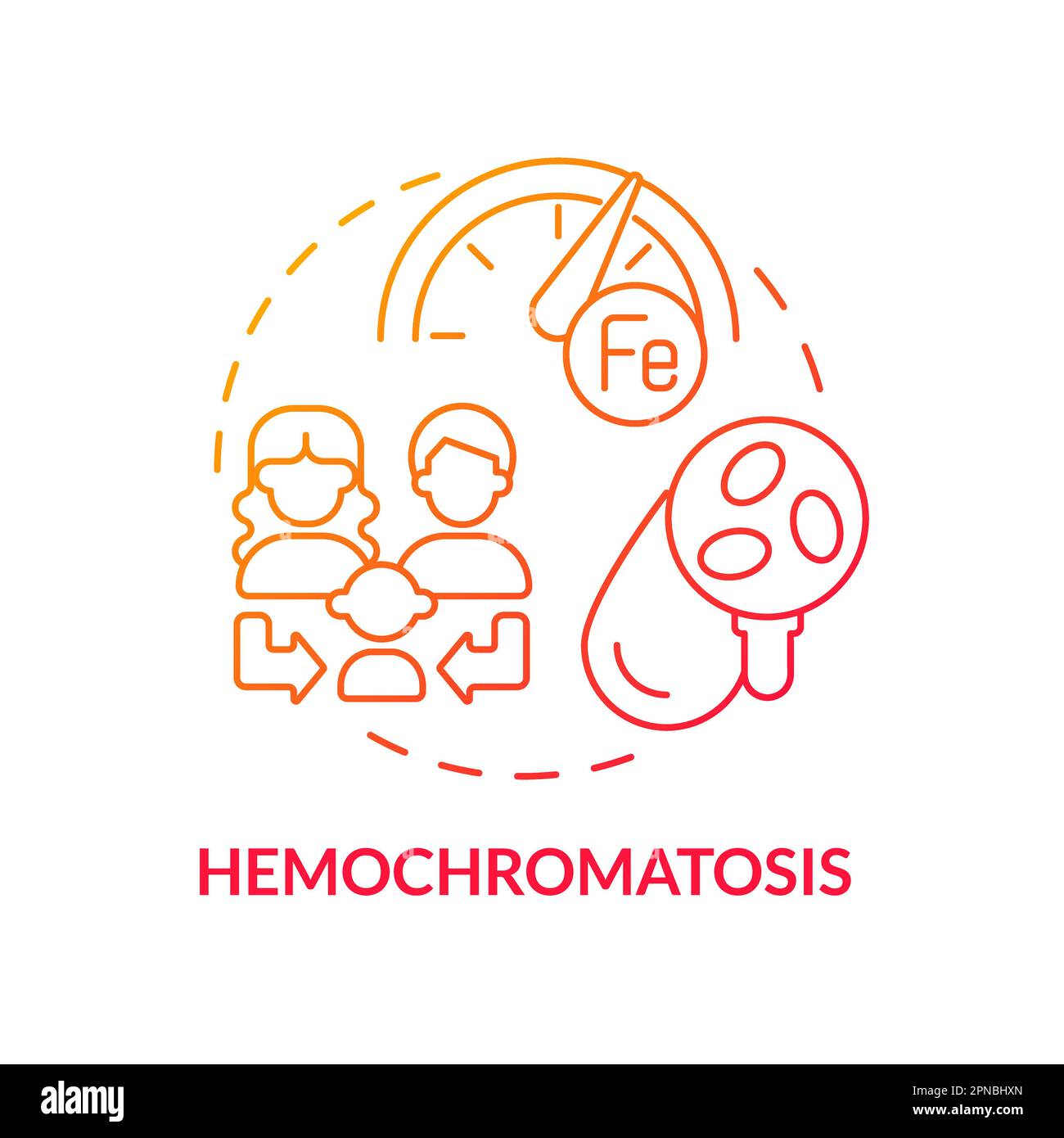 Hemochromatosis red gradient concept icon Stock Vector