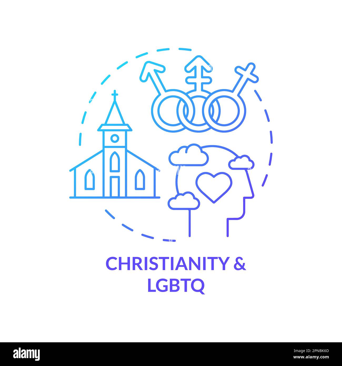 Christianity and LGBTQ blue gradient concept icon Stock Vector Image ...