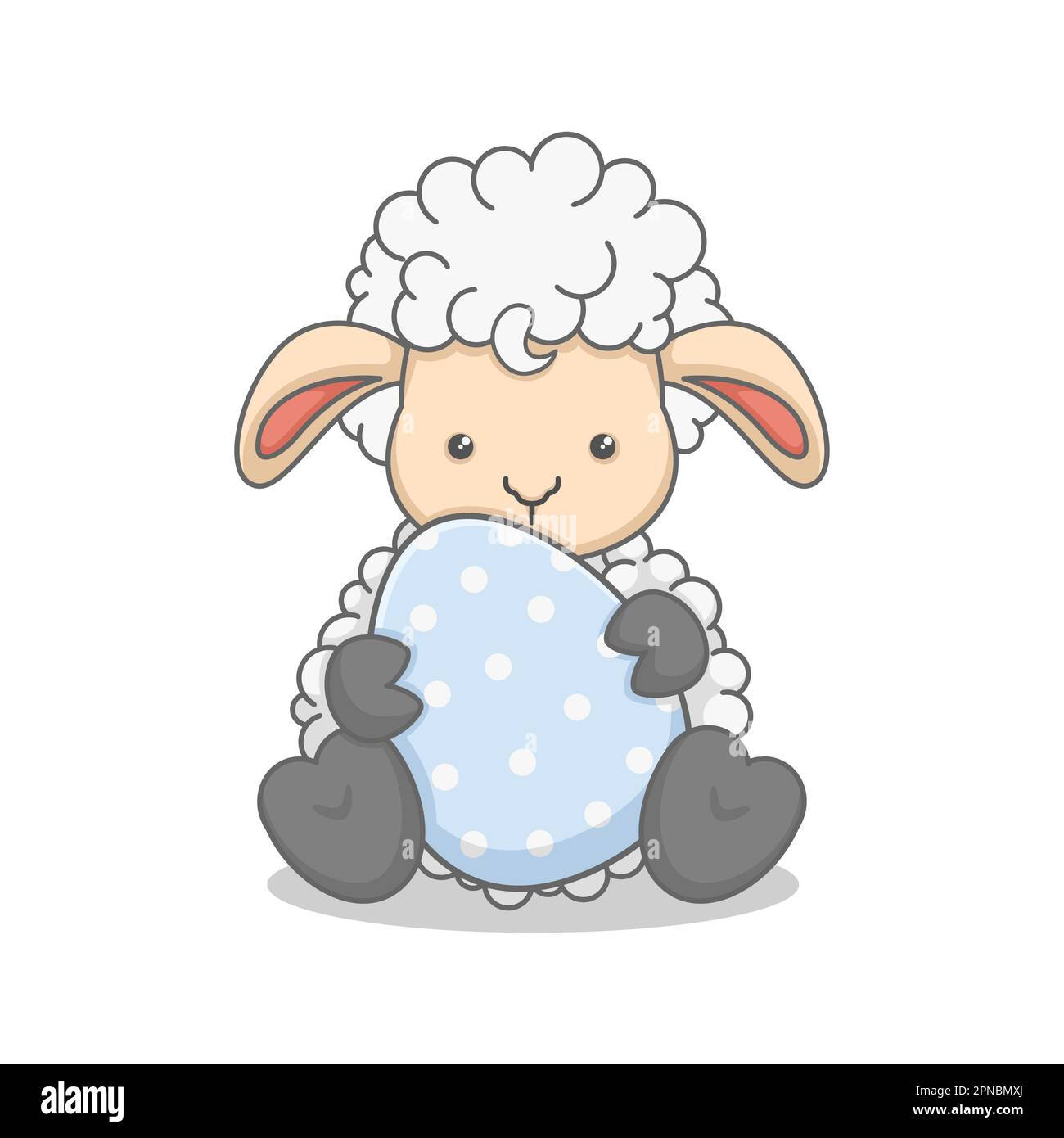 Cute Lamb Holding Easter Egg Stock Vector Image & Art Alamy