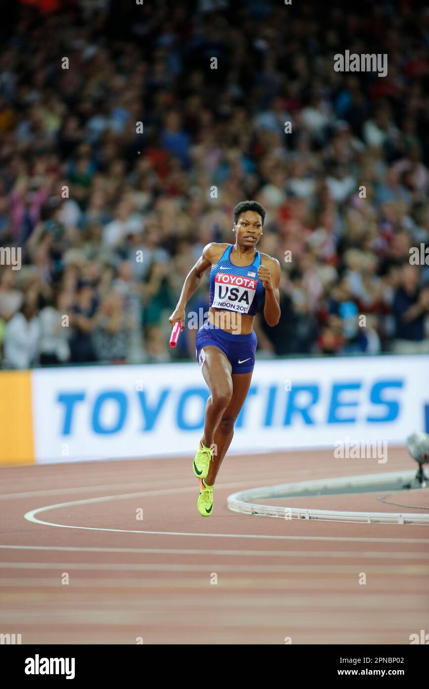 Phyllis Francis participating in the London 2017 World Athletics