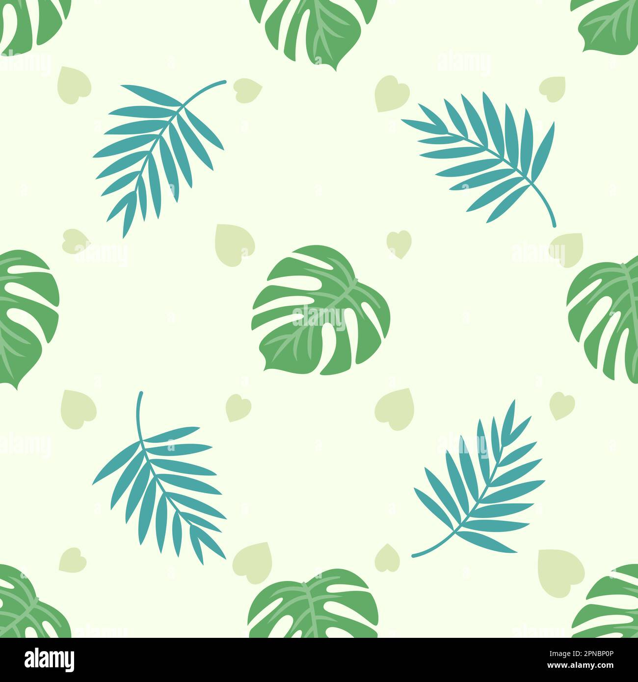 summer vibe tropical leaves seamless pattern Stock Vector Image & Art ...