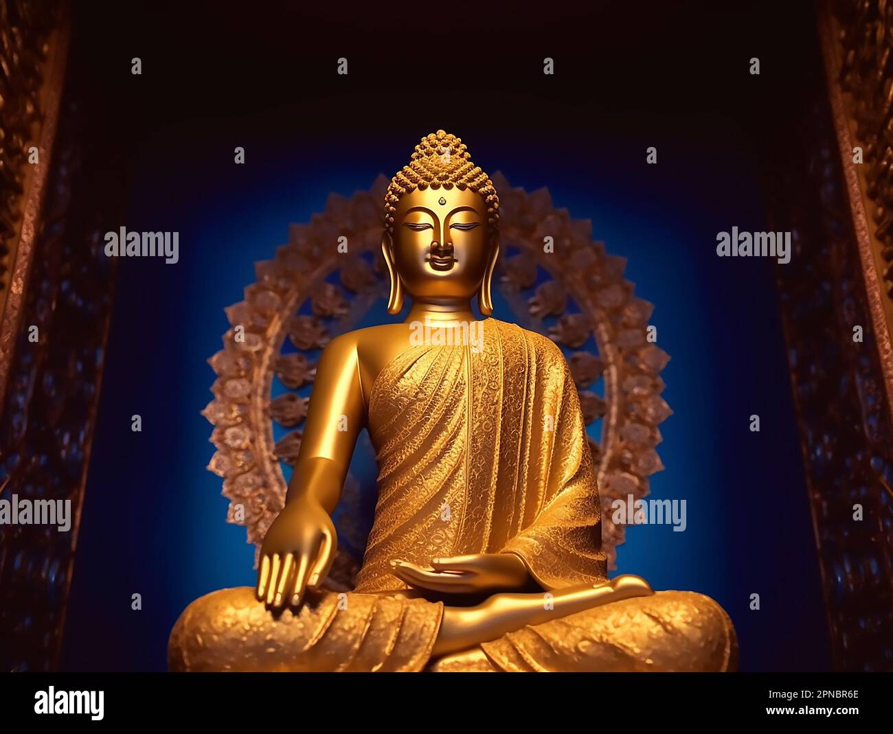 Wesak Day, a photography of Buddha statue indoor Stock Photo